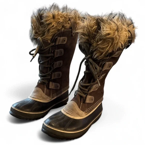 Sorrel Joan of Arc Artic Grey Suede Faux Fur Tim Waterproof Winter Boots Size 9 - Picture 12 of 14